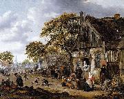 Salomon Rombouts A Village Street Scene oil painting artist